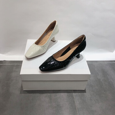 LFR真皮高跟鞋女鞋2026春季新款配裙子绝美不累脚法式褶皱单鞋潮