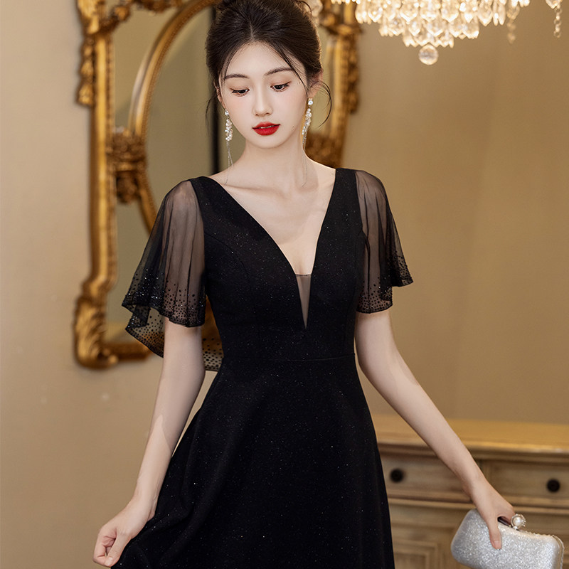 性感晚礼服连衣裙长款气质工作服高腰聚会包臀裙夜场女神连衣裙夏