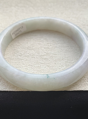 缅甸翡翠手镯A货60.9MM细润底带花浅紫色玉镯女款珠宝