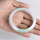 天然老坑翡翠玉手镯 封蜡处理春带彩玉石玉镯 浅绿紫罗兰手镯女款