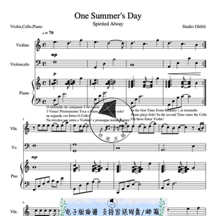 Day久石让吉卜力工作室弦乐二重奏 Summer One 钢琴总谱分谱MP3