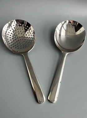 家用304不锈钢分餐勺饭勺大头勺捞面饺子过滤漏勺沥水勺公用汤勺