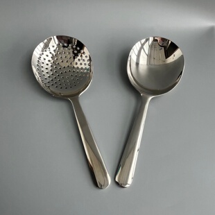 家用304不锈钢分餐勺饭勺大头勺捞面饺子过滤漏勺沥水勺公用汤勺