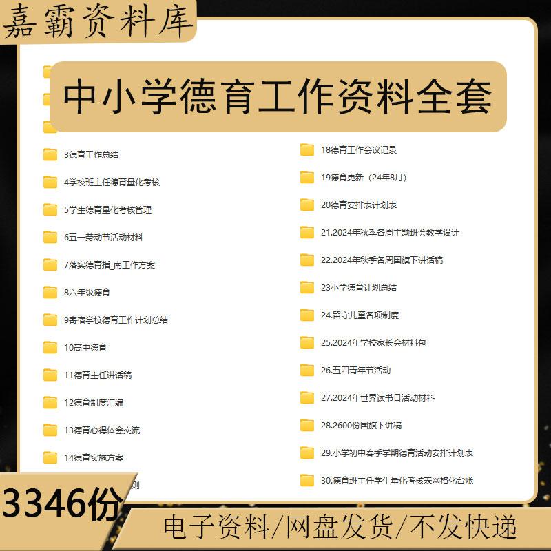 中小学德育工作资料班级活动方案德育计划总结行事历制度会议记录