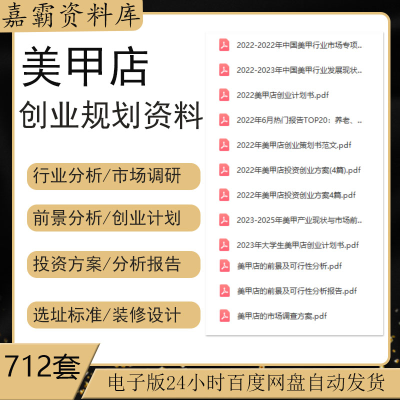 美甲店创业计划书前期筹备市场调研前景分析投资预算选址装修设计