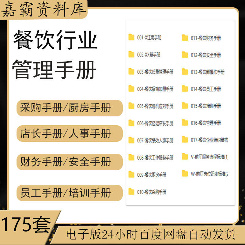 餐饮行业管理手册员工财务采购厨房店长质量管理工作服务操作手册