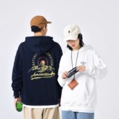 微瑕次品 中性宽松后背印花 帽衫 发黄介意慎拍 连帽卫衣男女同款