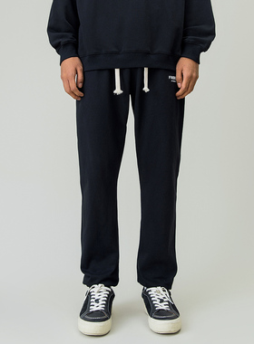 美式字母运动束脚卫裤男潮牌宽松直筒简约高街休闲长裤女