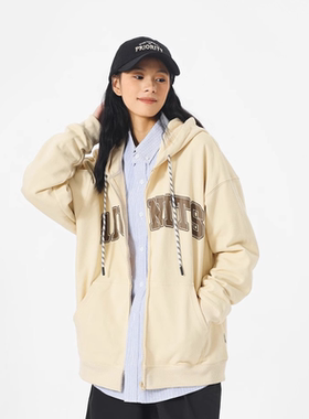 春季新款cityboy连帽衫日系男印花宽松外套情侣卫衣