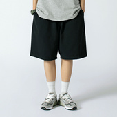 男学生宽松休闲纯色松紧腰五分裤 清仓 短裤 简约复古工装 夏季