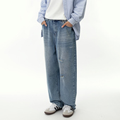 春季 男女同款 新款 日系复古水洗牛仔裤