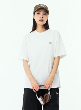 夏季新款美式潮流休闲宽松白色短袖百搭圆领印花T恤