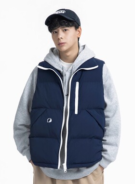 日系休闲立领加厚马甲背心男cityboy纯色保暖棉服冬