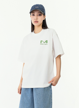 夏季新款撞色印花圆领宽松半袖上衣百搭简约打底T恤