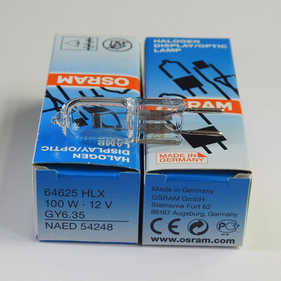 OSRAM欧司朗64625HLX 12V100W GY6.35蔡司显微镜卤素灯NAED 54248