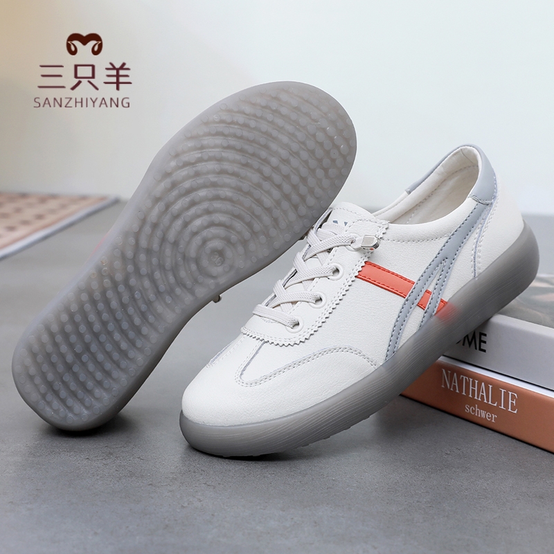 三只羊小白鞋软底防滑