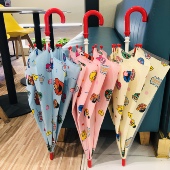 新2026日系卡通儿童长柄雨伞手动幼儿园中小童轻便可爱安全晴雨伞