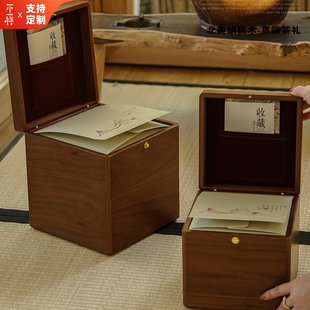 高档复古福鼎白茶散茶包装盒空礼盒陈皮普洱茶白毫银针收纳盒木盒