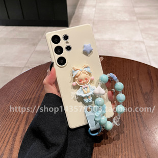 适用三星s25ultra创意蓝色卡通羞羞公主s24ultra手机壳S23ultra硅胶壳S24plus简约S23plus女款 手S22plus软壳