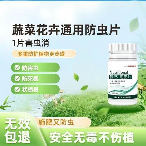 家庭园艺防虫片防小黑飞蚜虫白粉虱花朵飞虫家用多肉糖化硼肥片