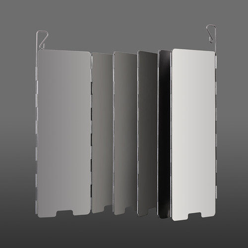 户外卡式炉防风板酒精炉炉头炉具挡风板10片折叠铝质防风带插销袋 - 封面