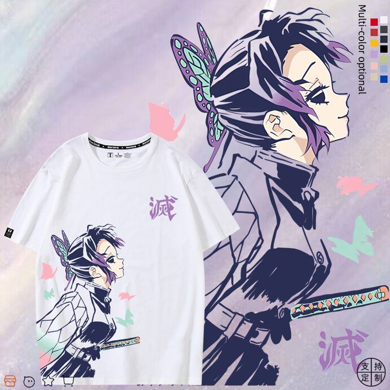 日系鬼灭之刃蝴蝶忍虫柱二次元短袖T恤纯棉男女半袖衣服夏动漫潮,男装,T恤,淘宝优惠券,粉丝福利购,淘宝优惠卷