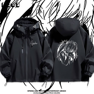 EVA明日香动漫周边联名二次元学生连帽冲锋衣夹克外套学生