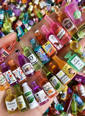 卡通迷你小瓶子可爱汽水瓶仿真小玩意迷你矿泉水瓶diy小瓶子