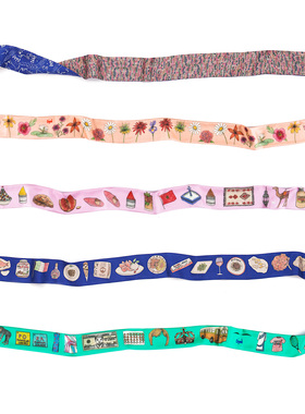 野兽派CJW全新纯真丝印花飘带细长围巾