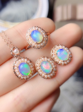 s925银镀金戒指空托吊坠托耳钉托6*8和8*10mm套装托珍珠气质女款