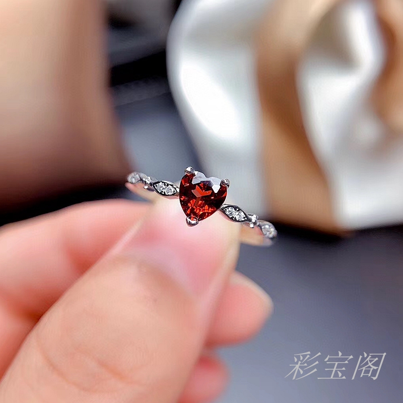 银托心形8mm时尚风女款银戒指