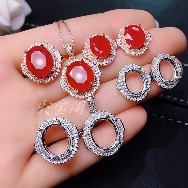 银戒指吊坠耳钉欧美复古蕾丝