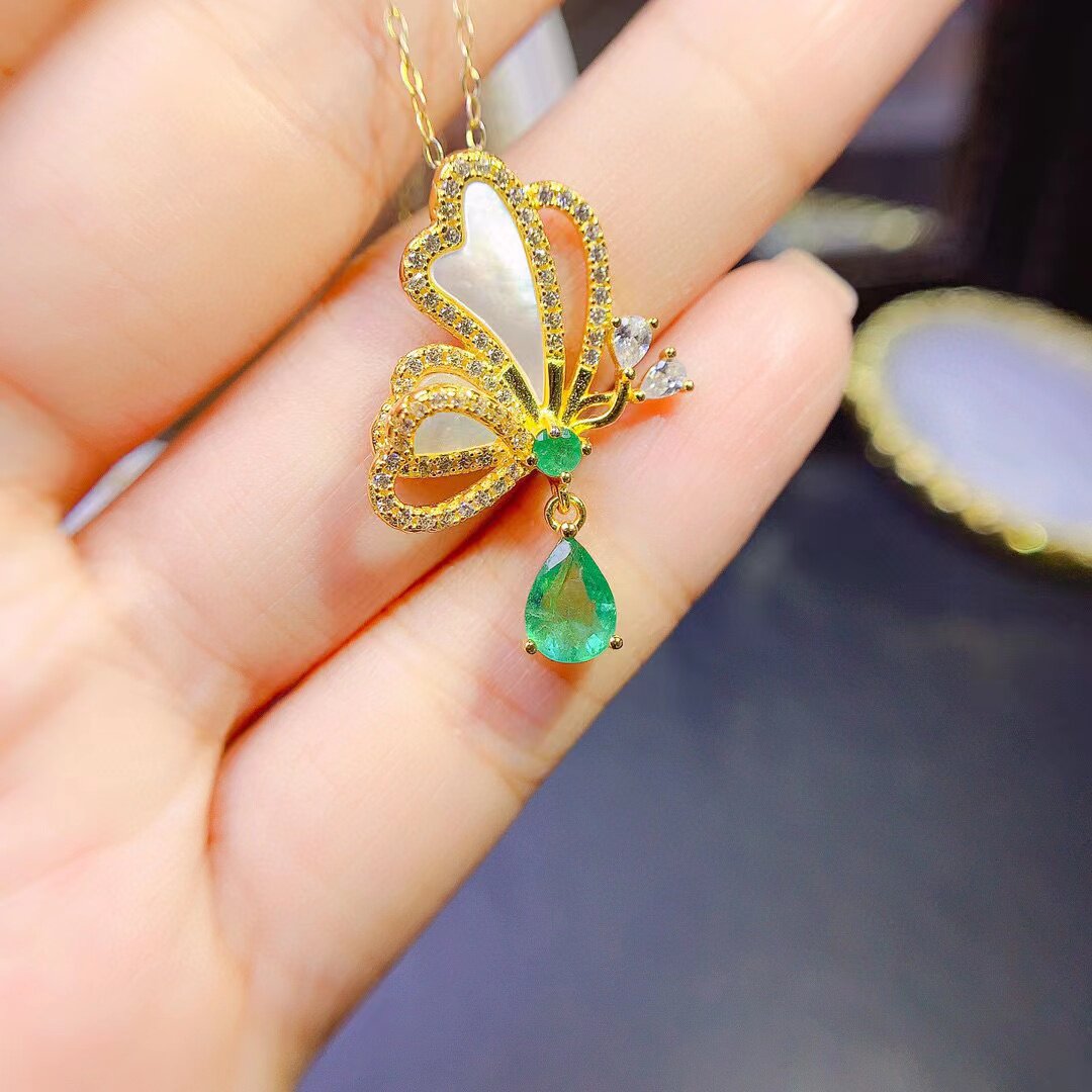 贝母款蝴蝶吊坠耳钉空托水滴5*7mm6*8 s925纯银镀金空托厂家