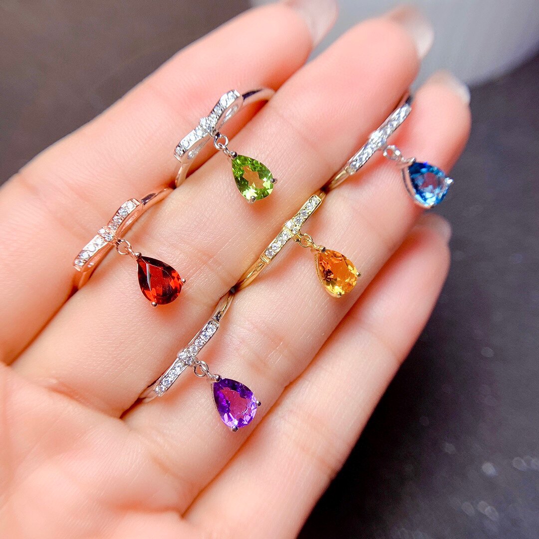 s925戒指空托蝴蝶结水晶女