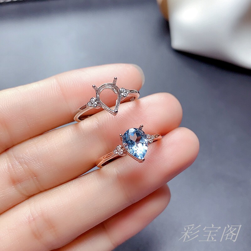银饰水滴戒指空托4S92565