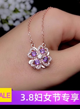 锁骨链吊坠可旋转镶嵌翡翠宝石