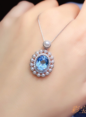 椭圆形7*9mm珍珠款代镶嵌银饰