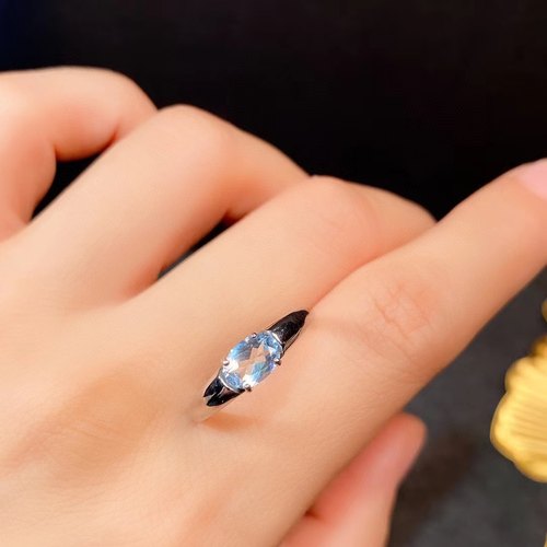 s925银饰戒指空托椭圆形3*4mm4*55*7mm时尚简单横镶男女开口戒托