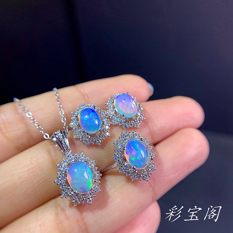 s925银成品戒指吊坠豪华椭圆形