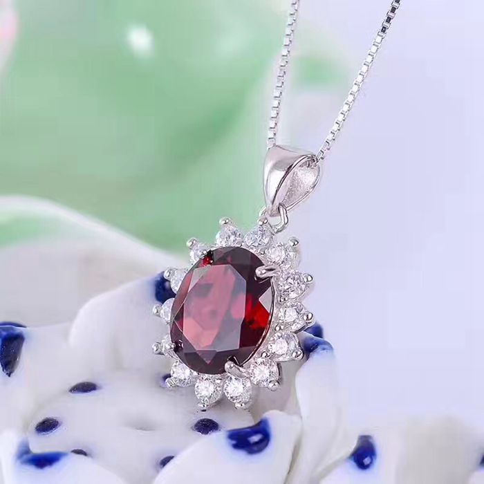 精致围锆戴妃款s925银吊坠