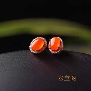 925银饰品时尚经典围锆耳钉 空托椭圆4x6 5x7 6x8 7x9 8x10 9x11