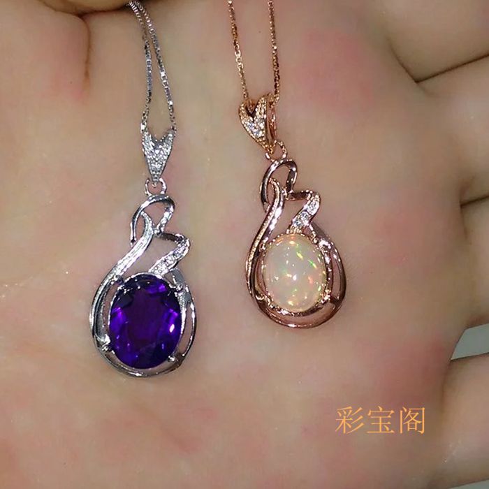 销量镶嵌水晶10x12银吊坠