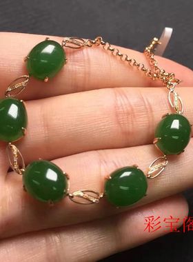 s925纯银手链空托时尚diy托帕石