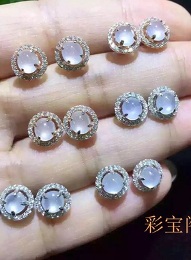 时尚款风翡翠水晶耳钉