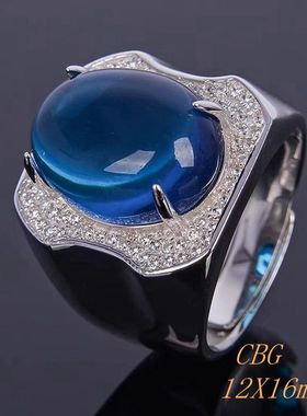 925银戒指空托12x16mm男戒银饰