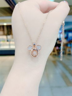 吊坠 新款 灵动款 米奇头项链女设计感网红百搭锁骨链钛钢不掉色个性