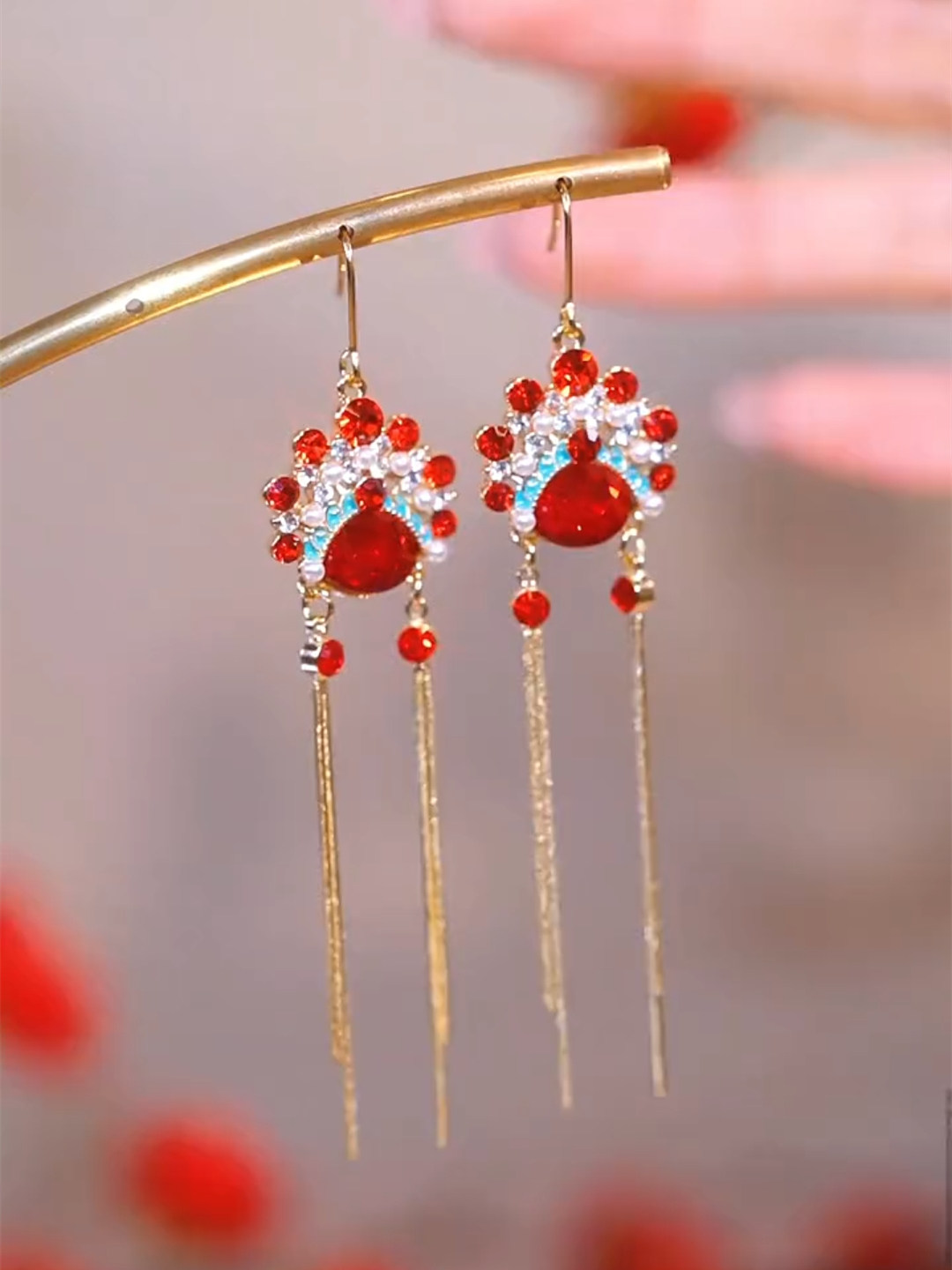 中国风京剧脸谱耳环女设计感戏曲元素耳钩网红百搭耳饰新款防过敏