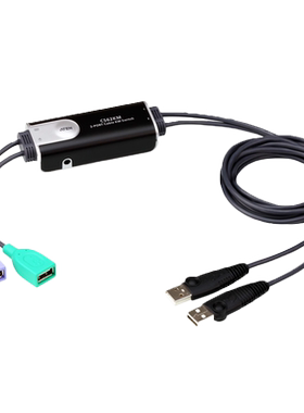 ATEN 宏正 2端口USB键盘/鼠标无边快切带线式KM多电脑切换器 CS62KM