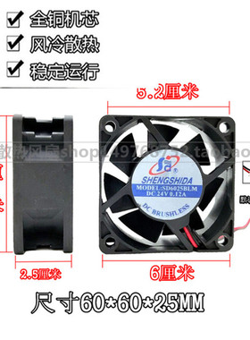 6cm DC24V 0.12A（SD6025BLM）双滚珠轴承 6CM SHENGSHIDA