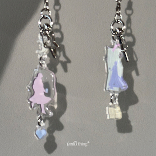 nullthing原创设计 大步向前滴胶闪粉挂件钥匙扣手机壳挂饰